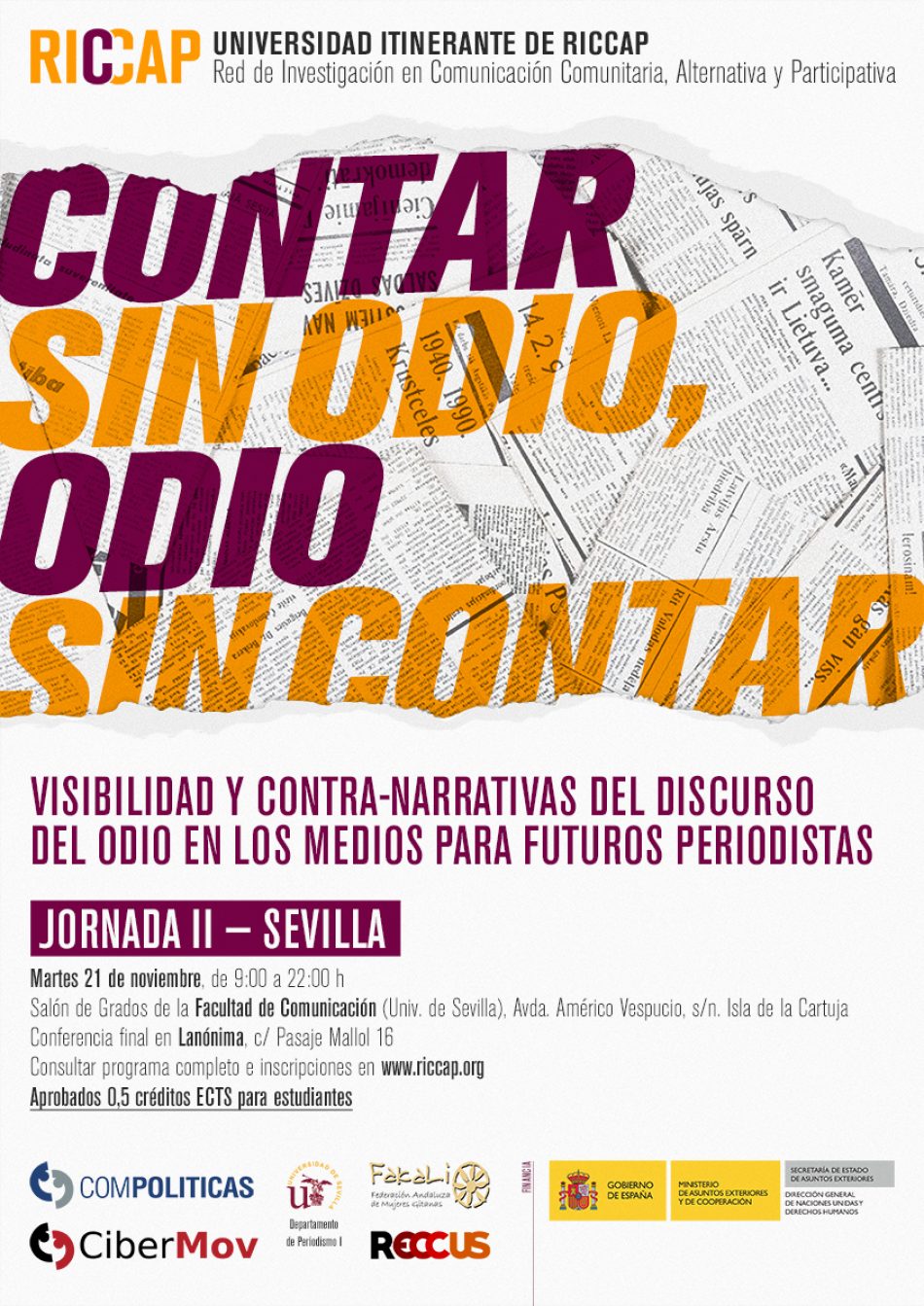 Jornadas sobre el “discurso del odio” en los medios de comunicación en la Facultad de Comunicación y Lanónima