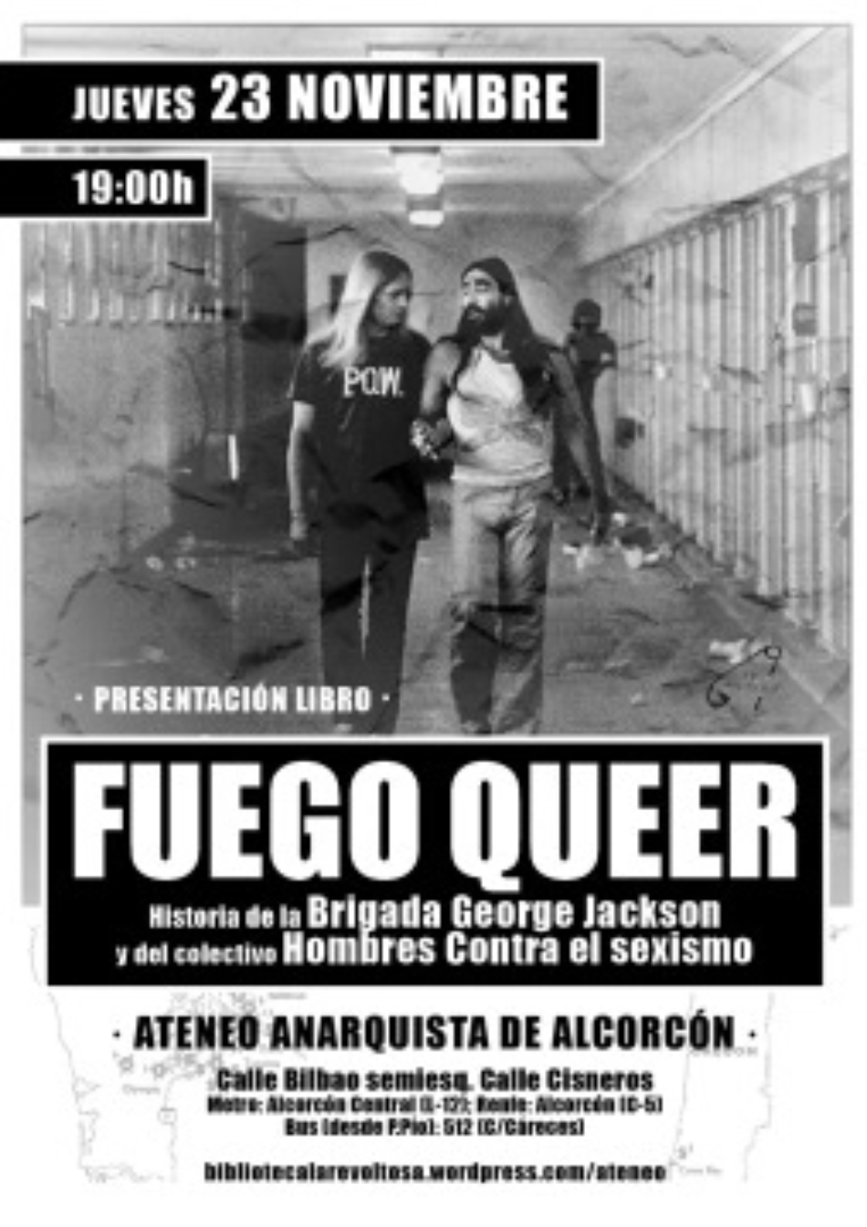 Presentaciones libro “Fuego Queer”, 23 y 24 de noviembre en el Ateneo Anarquista de Alcorcón, en el Aula Social y en el Otoño Libertario