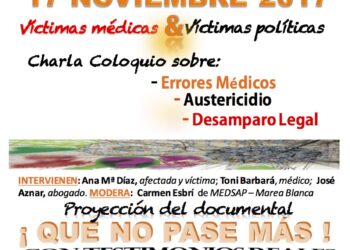 MEDSAP-Marea Blanca convoca un coloquio bajo el título «que no pase más»