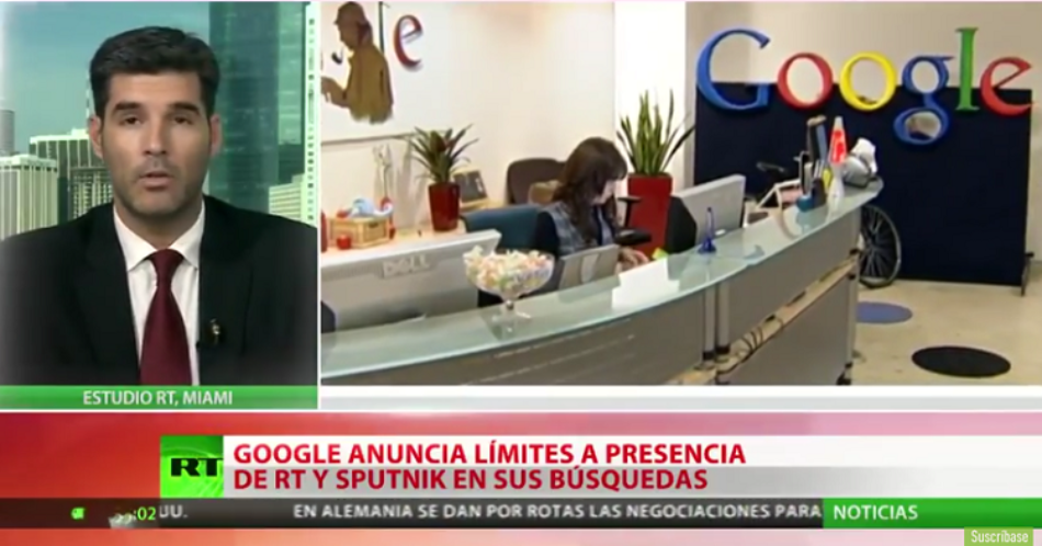 Google diseñará algoritmos especiales para ocultar las noticias de RT