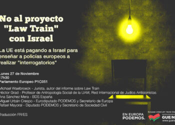 Podemos celebra un encuentro en el Parlamento Europeo para denunciar la participación de Israel en el proyecto ‘Law Train’