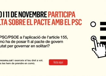 Barcelona En Comú obre la consulta sobre la continuïtat del pacte municipal amb el PSC