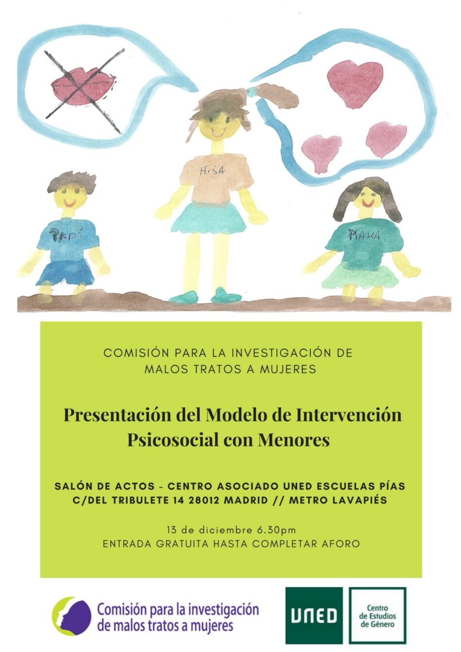 Presentación del Manual de Intervención Psicosocial con Menores de la Comisión para la Investigación de Malos Tratos a Mujeres