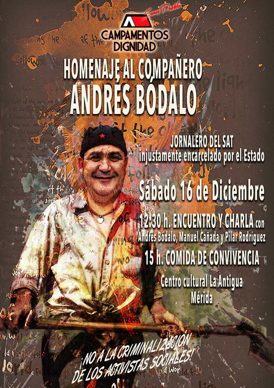 Homenaje a Andrés Bódalo en Mérida: sábado, 16 de diciembre