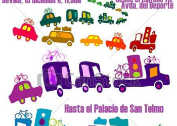 Caravana de vehículos contra la subcontratacion en la Junta de Andalucía