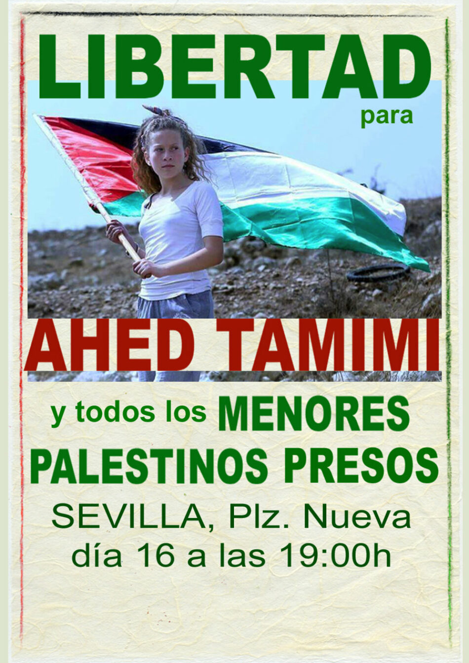 Concentración por la libertad de Ahed Tamimi y todos los niños palestinos detenidos
