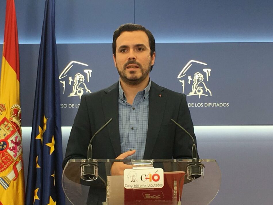 Garzón denuncia el “cierre del Parlamento y la parálisis legislativa” que imponen el PP y sus socios de Ciudadanos, y reclama a Ana Pastor que intervenga