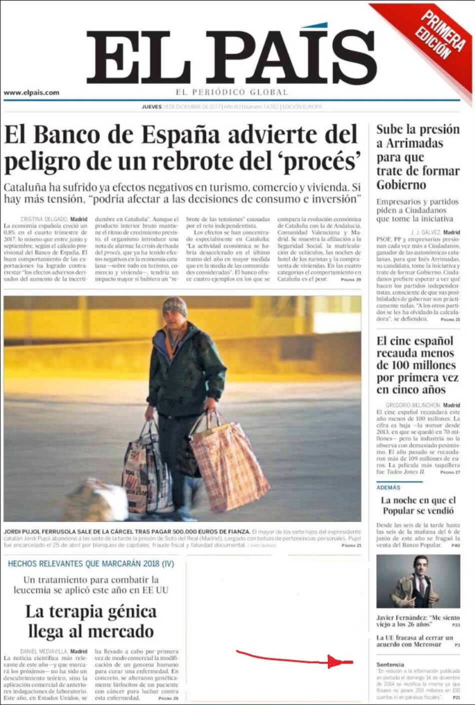 Triste comportamiento del diario “El País” en una rectificación por imperativo judicial