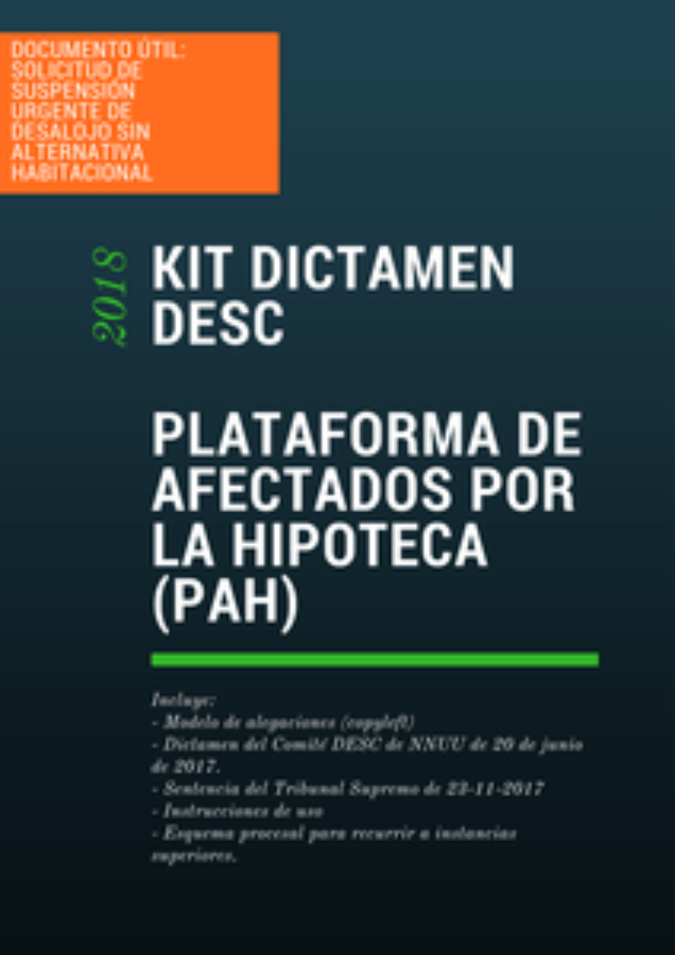 Nuevo pack de documentos útiles – “Kit Dictamen DESC” para paralización urgente de desalojos