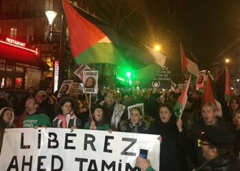 Manifestación en París en apoyo a Ahed Tamimi y a todos los menores encarcelados en la entidad sionista