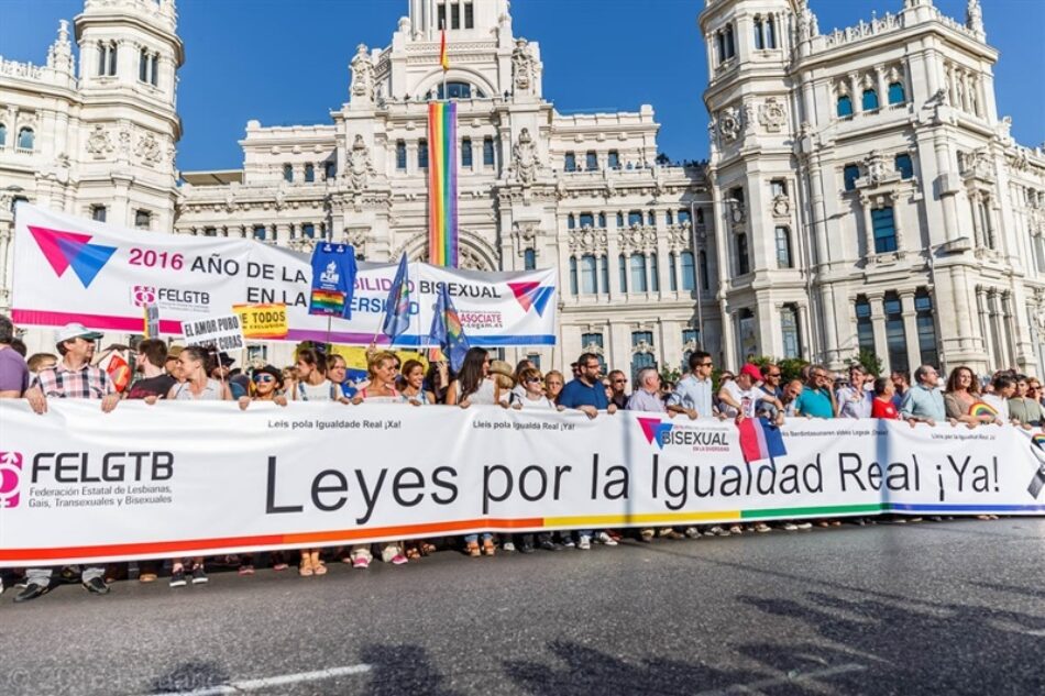 Veintiséis organizaciones y sindicatos exigen la urgente aprobación de la Ley de Igualdad LGTBI