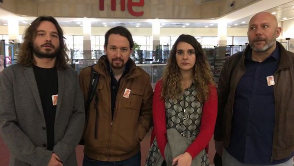 Unidos Podemos se reune con el Comité Intercentros: Iglesias afirma que «la situación de RTVE es desastrosa»