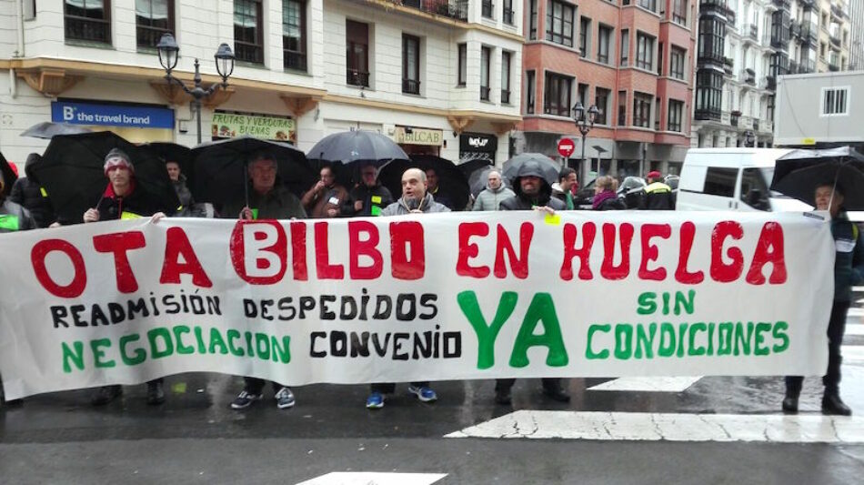 Las y los trabajadores de la OTA de Bilbo continuarán en huelga si no se readmite a las personas despedidas