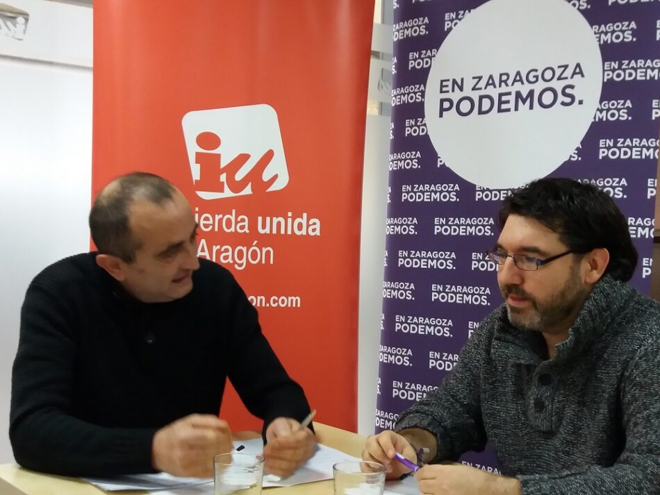 Las direcciones de Podemos e IU de Zaragoza analizan su trabajo y participación en Zaragoza en Común (ZeC)