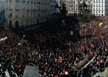 Los/as diputados/as de IU respaldan con su presencia la concentración de miles de pensionistas a las puertas del Congreso