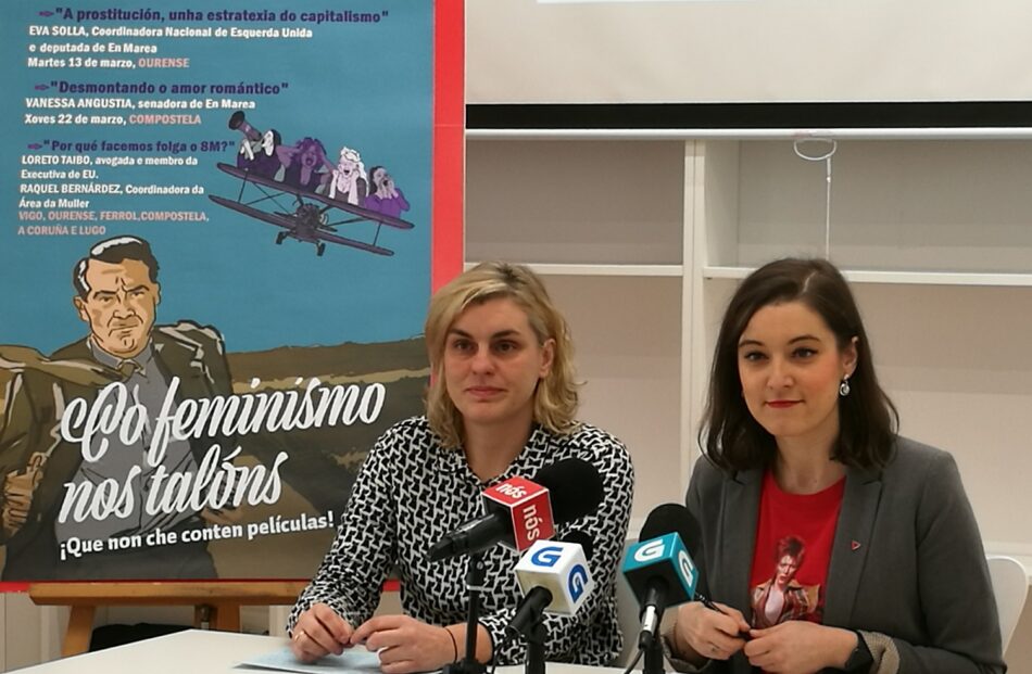 Eva Solla e Raquel Bernárdez presentan os actos de Esquerda Unida polo 8M, Día Internacional da Muller Traballadora, na Casa Xohana Torres