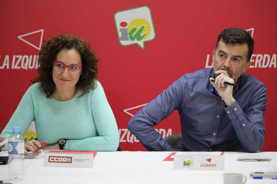 IU y CCOO comparten la necesidad de regular en Andalucía «la mal llamada economía colaborativa» y abogan por la defensa de las pensiones públicas