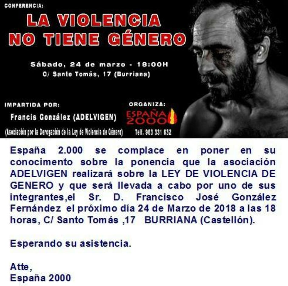 CGT denuncia ante la Fiscalía de Castelló un acto de España 2000 por presunto delito de odio contra las mujeres