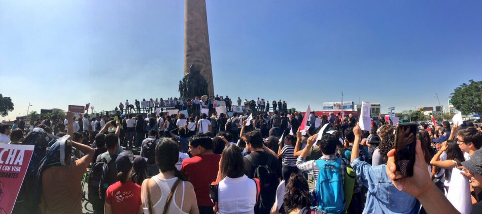 Protestas en México por la desaparición de los cuatro estudiantes de la Universidad de Guadalajara