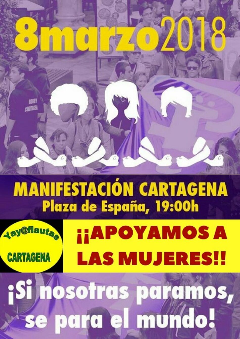 L@s Yay@flautas de Cartagegena apoyan la Huelga Feminista del 8M