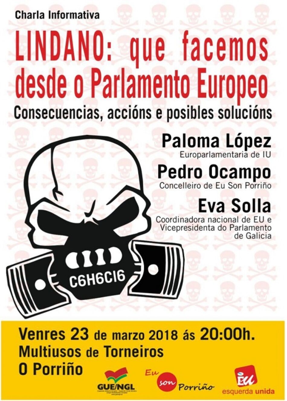 Eva Solla presenta a charla: “Lindano, que facemos dende o Parlamento Europeo”, que contará coa presenza da Eurodeputada de Izquierda Unida Paloma López
