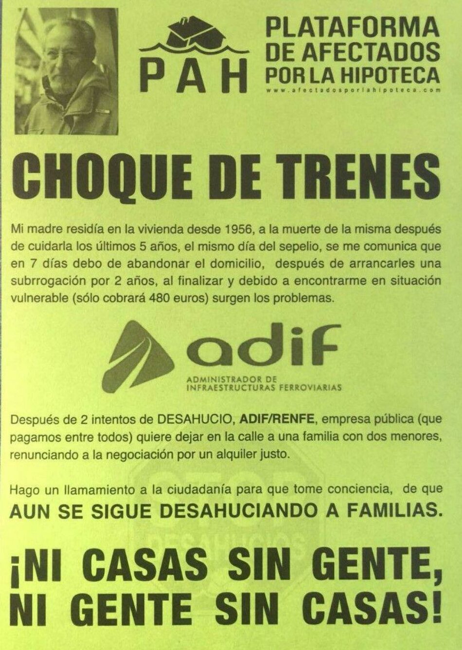 ADIF también desahucia