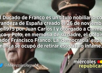 IU reclama por carta a Felipe de Borbón que no “honre más al dictador” y suprima el Ducado de Franco para que no lo ocupe su nieta por ser un título “contrario a la legalidad vigente”