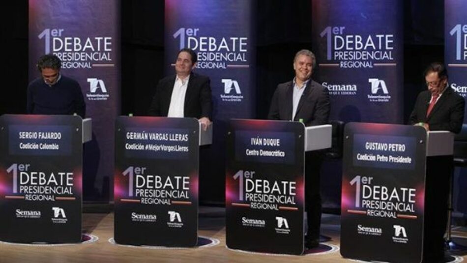 Realizan primer debate entre los candidatos presidenciales de Colombia
