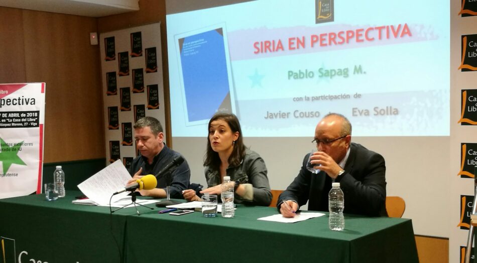 Pablo Sapag, Eva Solla e Javier Couso debaten en Vigo sobre a situación de Siria dentro do contexto de Oriente Medio na conferencia: “Siria en perspectiva”