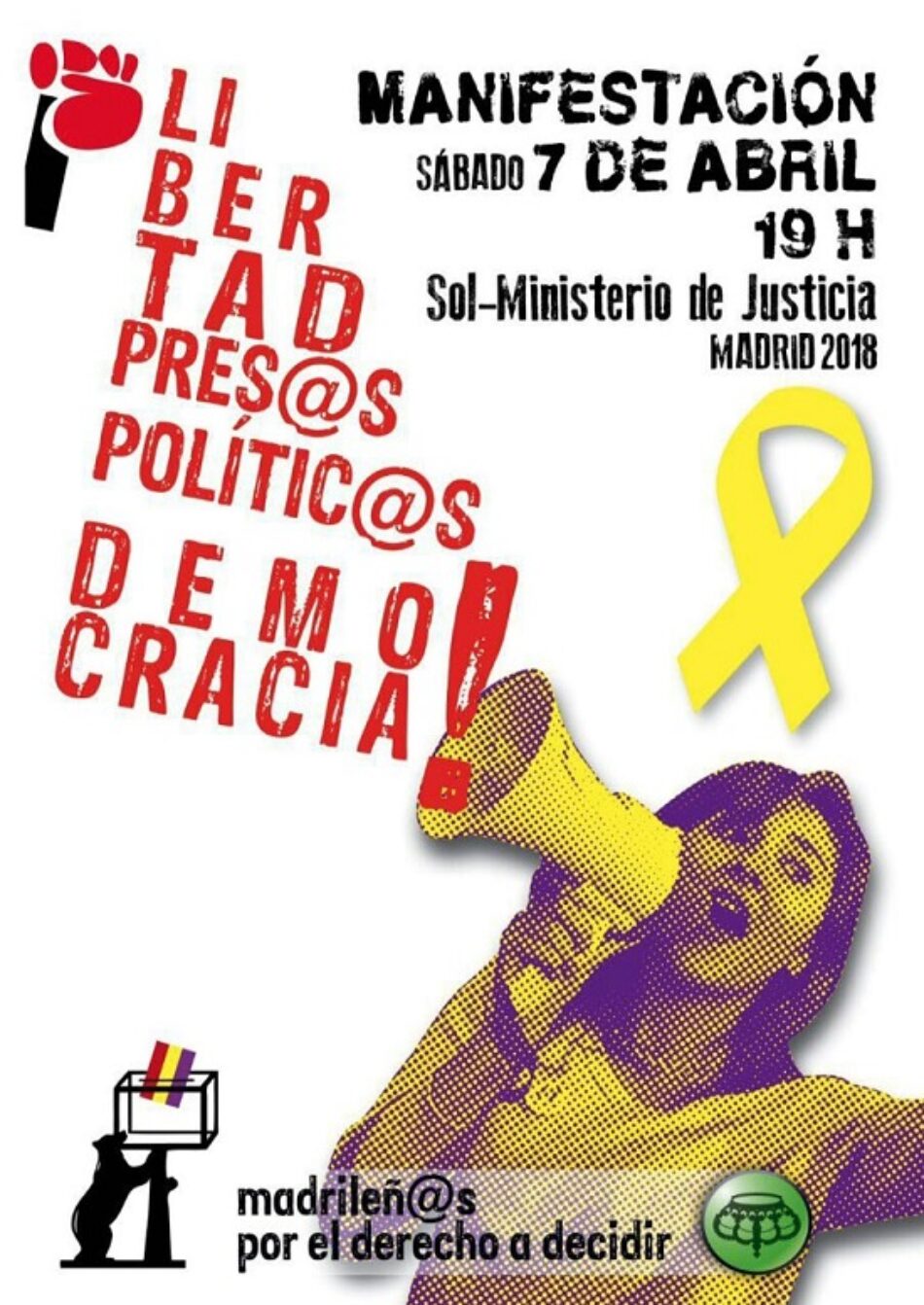 Manifestación 7 de abril: «¡Llibertad pres@s polític@s. Democracia!