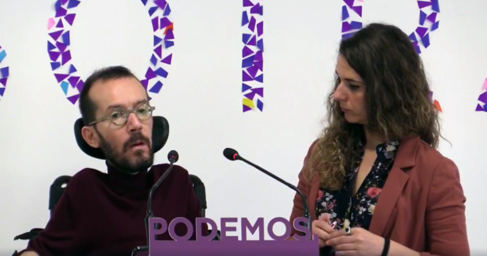 Echenique: «donde sí podría progresar una moción de censura sería en el Congreso de los Diputados, si Pedro Sánchez se atreviera a presentarla»