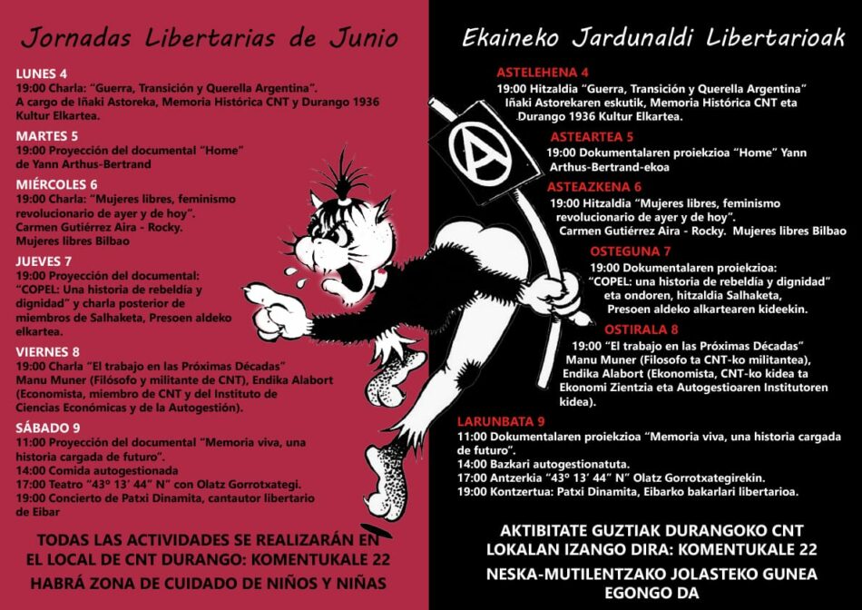 Jornadas Libertarias de Junio, en Durango