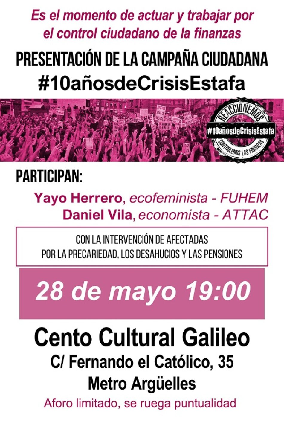 Presentación de la Campaña Ciudadana #10añosdeCrisisEstafa