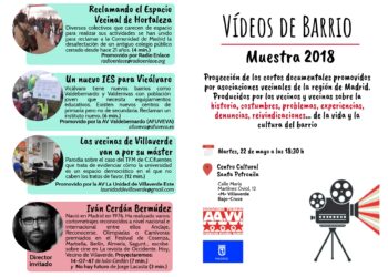 La FRAVM expone mañana los cortos seleccionados de la II Muestra de Vídeos de Barrio