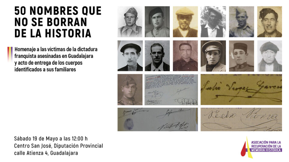 La ARMH entregará el próximo sábado 23 cuerpos identificados de personas asesinadas durante la represión franquista