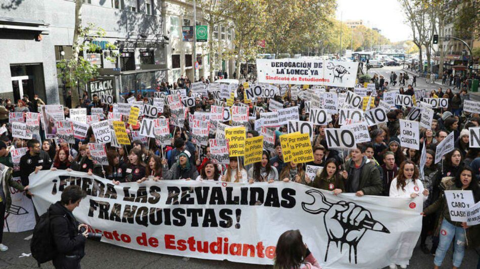 El Sindicato de Estudiantes exige la «retirada de todas las sanciones a los y las estudiantes que no han hecho las reválidas franquistas»