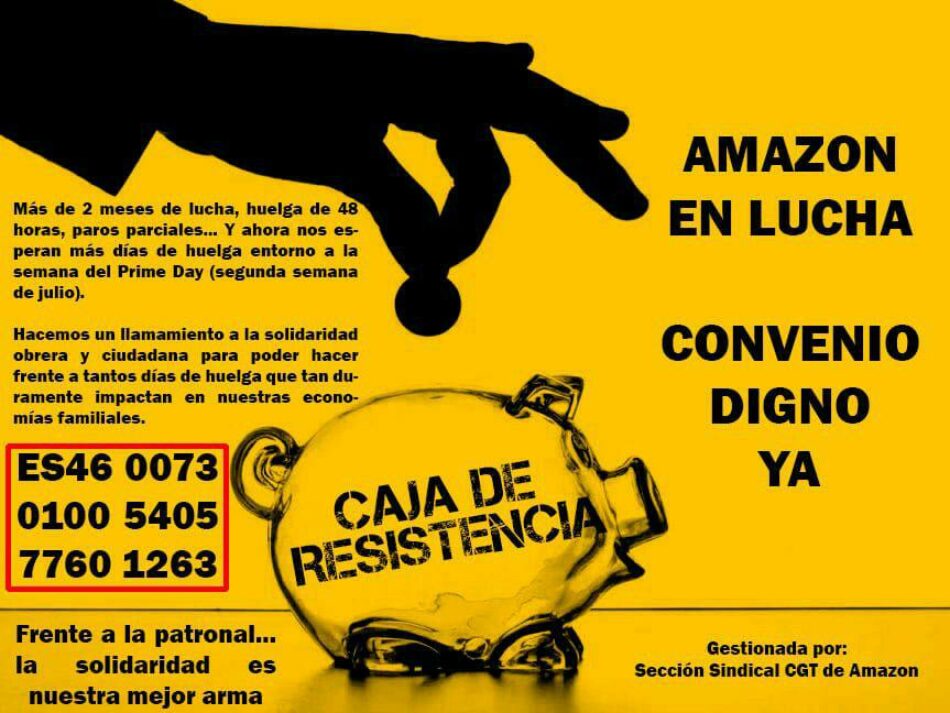 La Caja de Resistencia de la lucha de los trabajadores de Amazon da sus primeros pasos y necesita de vuestro apoyo