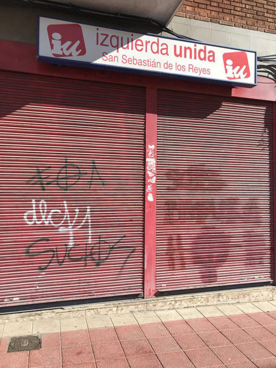 Atacan la sede de Izquierda Unida y Ganemos Sanse para tratar de evitar su participación en la fiesta de la caldereta de San Sebastián de los Reyes