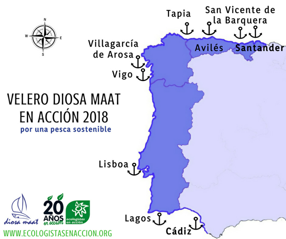 El velero de Ecologistas en Acción inicia su campaña estival desde Cádiz hacia Santander