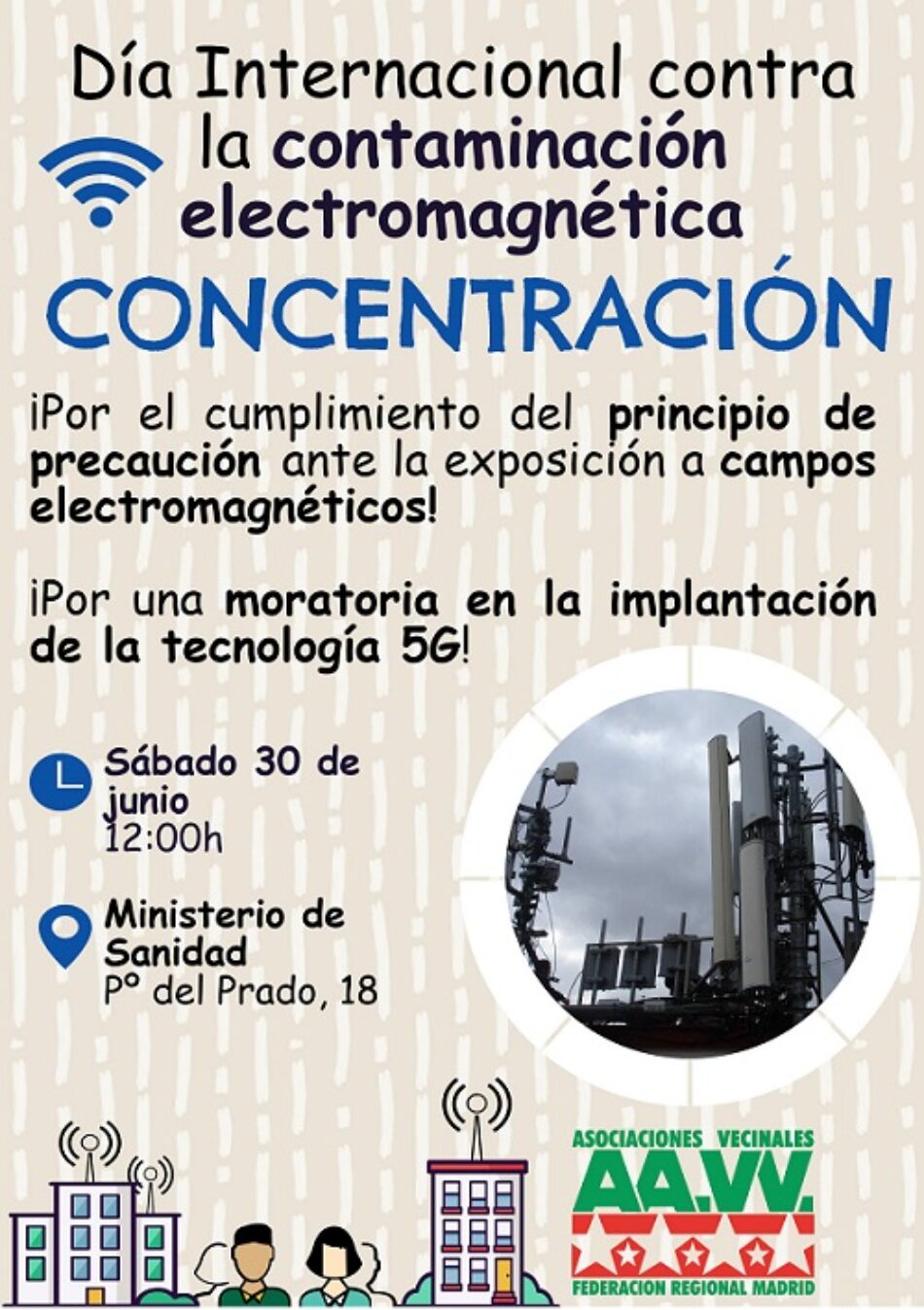 30-J: las asociaciones vecinales piden una moratoria en la implantación de la tecnología 5G