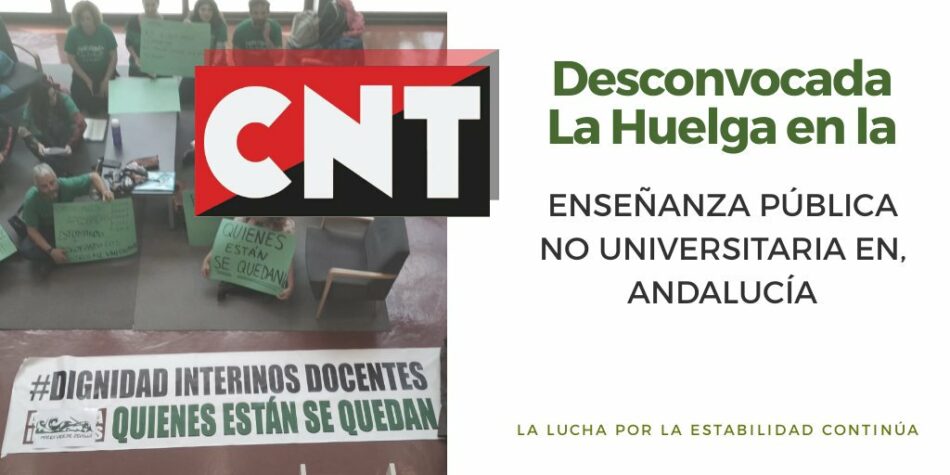 CNT desconvoca la huelga educativa en apoyo a los docentes interinos