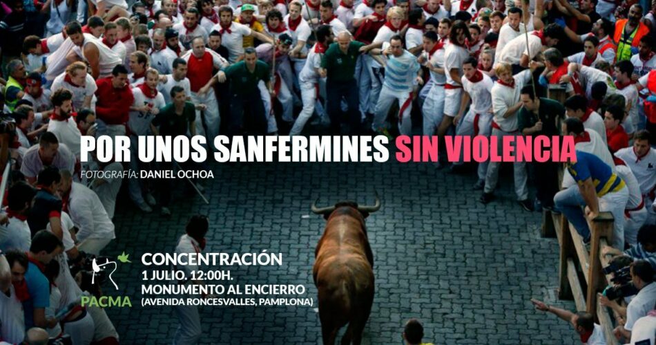Concentración en Pamplona por unos Sanfermines sin violencia