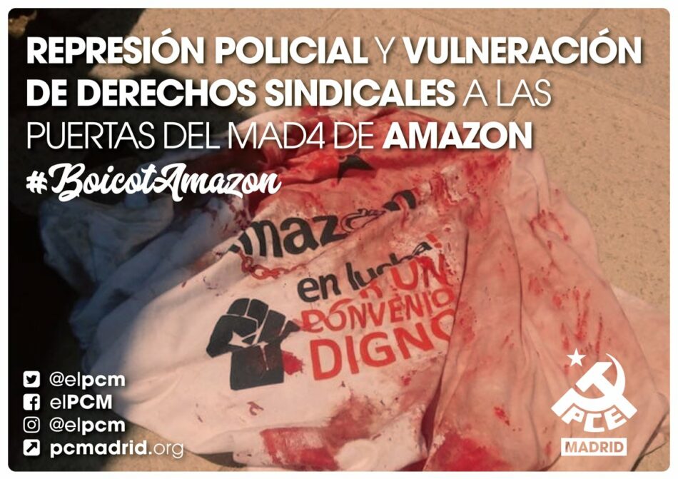 Represión policial y vulneración de derechos sindicales a las puertas del MAD4 de Amazon