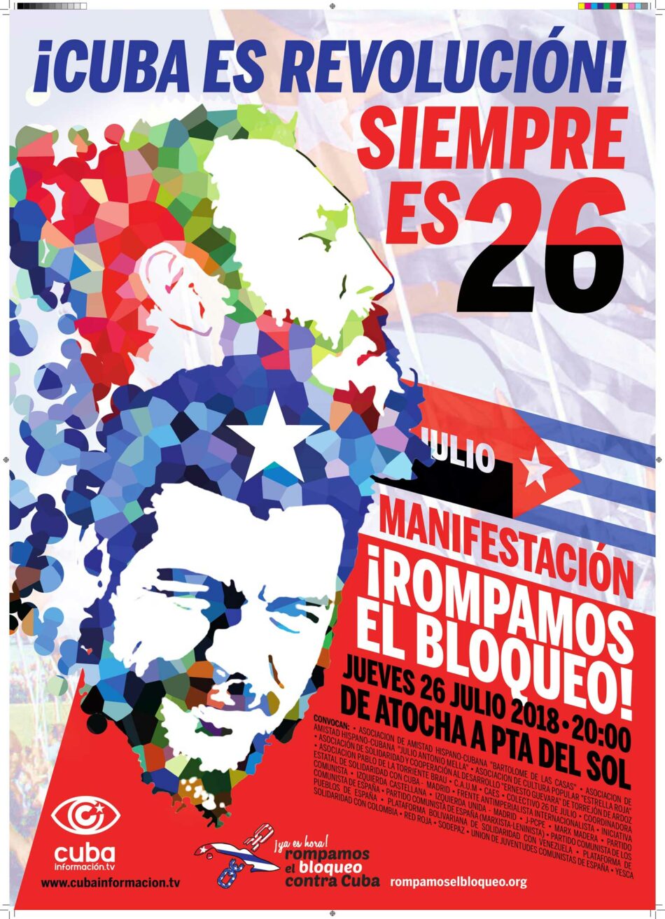 Manifestación en Madrid: «¡Cuba es Revolución! Siempre es 26»
