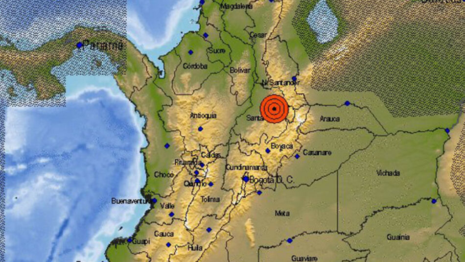 Se registra un sismo de magnitud 5,8 en Colombia