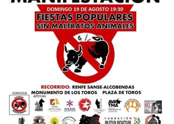 Manifestación el 19 de agosto. Sanse Antitaurino: «Por unas fiestas populares sin maltratos animales»