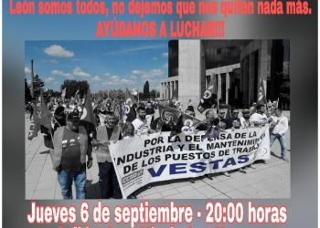 La plantilla de Vestas en León convoca una marcha contra el desmantelamiento de la industria