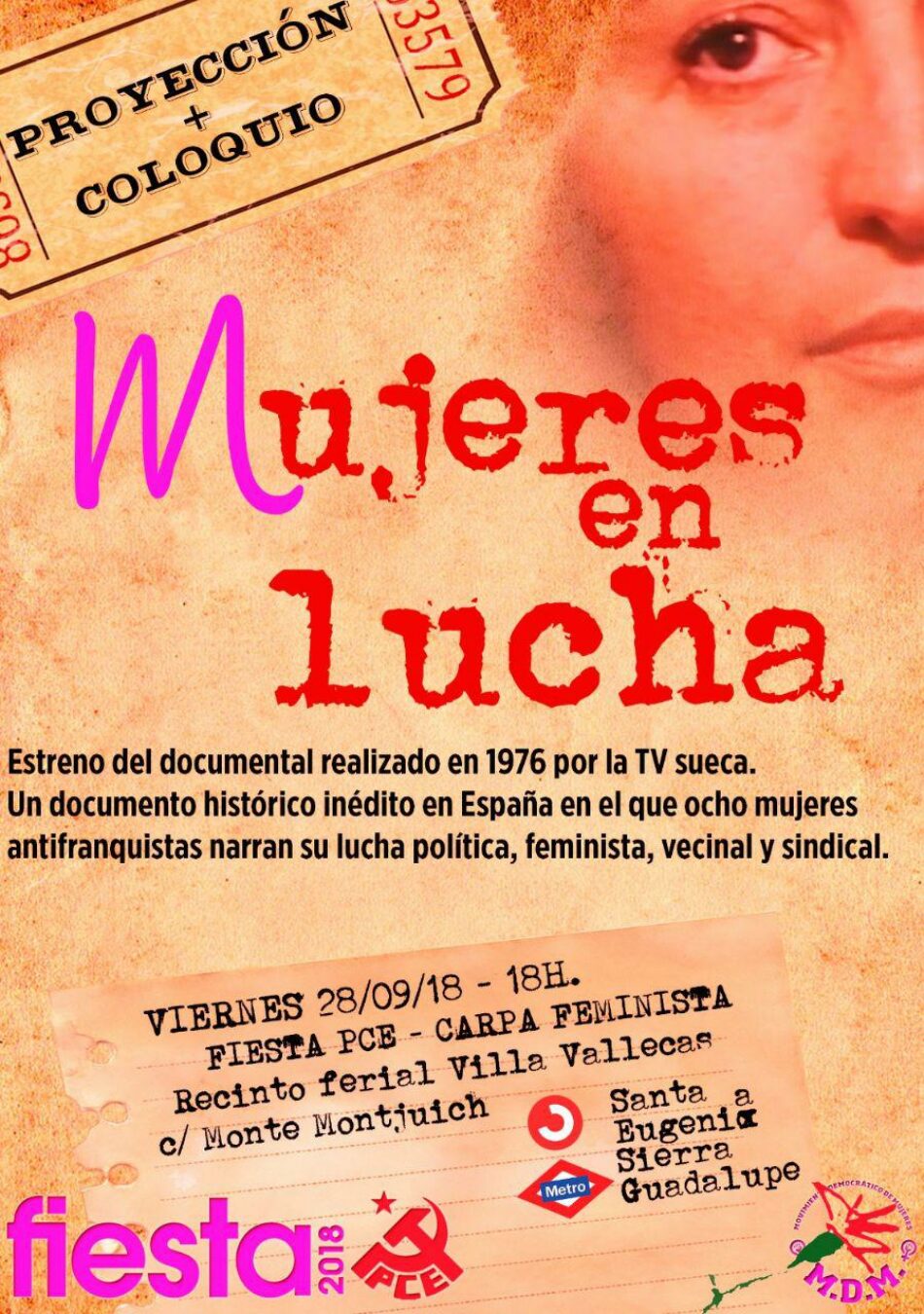 La fiesta del PCE acoge el estreno del documental Mujeres en lucha