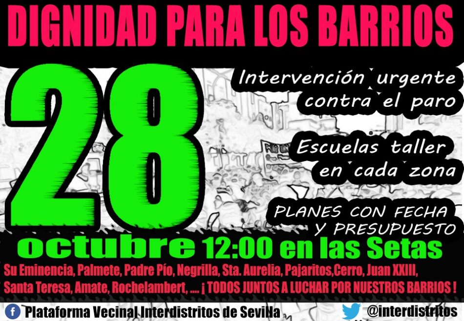 APDHA Sevilla se suma a la manifestación de los barrios de Sevilla exigiendo dignidad, derechos y seguridad