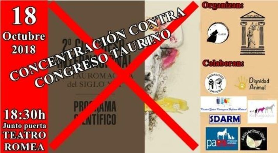 Colectivos y asociaciones animalistas convocan una concentración contra el Congreso Internacional Taurino